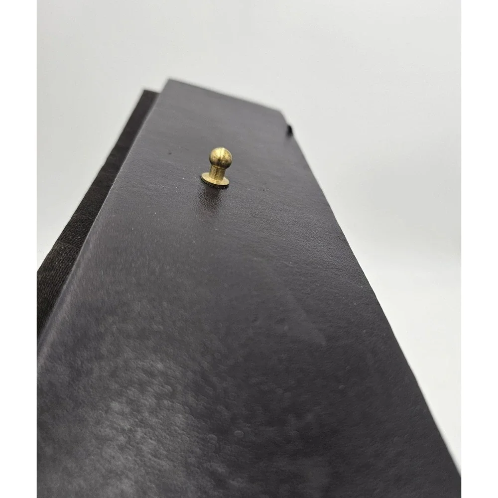 Brown Leather Photo Keepsake Storage Box With 2 Matching 3-Ring Binders